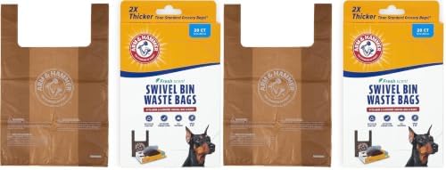 Arm & Hammer Heavy Duty Pet Waste Bags for Swivel Bin & Rake Dog Pooper Scooper,Refill Bags (Packaging May Vary),(Pack of 40) by ARMHAMMER