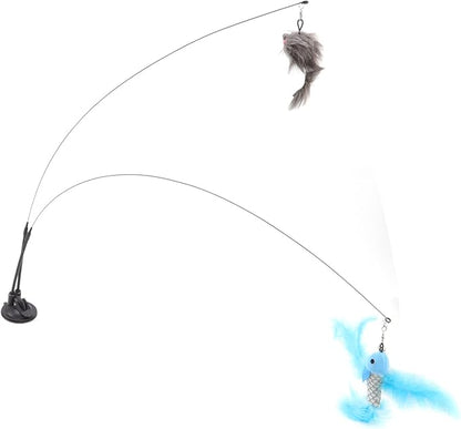 Pssopp Cat Toys, Wire Interactive Cat Wand Toy for Indoor