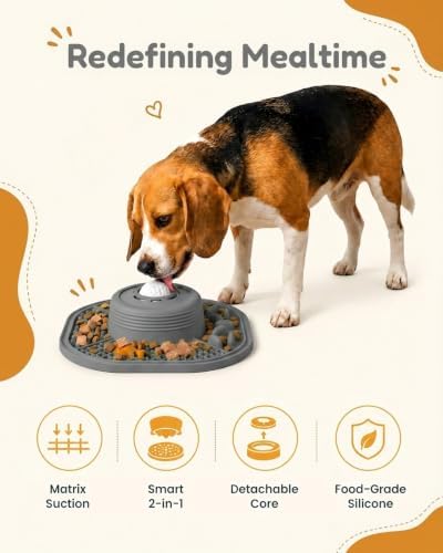 Dog Lick Bowl and Lick Mat with Rolling Ball & Slow Feeder, Spatula, Brush - Image 2