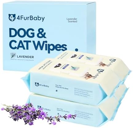 8" x 8" Dog Wipes for Paws and Butt, Lavender, 400 Count by 4FurBaby