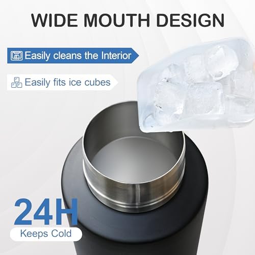 KEWIXY Insulated Dog Travel Water Bottle with Detachable Bowls, 3 in 1 Portable Dog Water Bottle Dispenser, Dog Accessories for Walking, Hiking, Camping, Outdoor (Black, 32 Oz) - Image 4