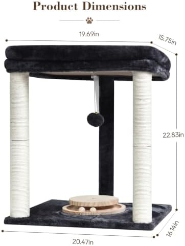 Small Cat Tree with Large Top Perch & Cat Ball Track Toy, Indoor Cat Tower - Image 6