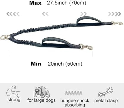 Dual Dog Leash Coupler Double Control Padded Handle for 2 Large Dogs - Image 2