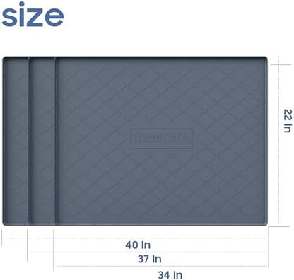 URMONA Pet Food Mat 40 x 22 in, Waterproof Silicone Dog Food Mat Litter Mat - Image 2