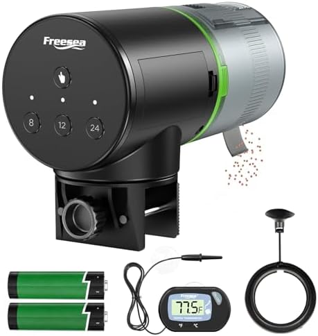 FREESEA Fish Feeder Automatic Dispenser: One-Touch Easy Setup & 3 Timers by FREESEA