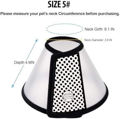 Depets Adjustable Recovery Pet Cone E-Collar for Cats Puppy Rabbit, Plastic Elizabeth Protective Collar Wound Healing Practical Neck Cover, Neck Girth 8.1 in - Image 4