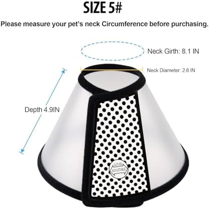 Depets Adjustable Recovery Pet Cone E-Collar for Cats Puppy Rabbit, Plastic Elizabeth Protective Collar Wound Healing Practical Neck Cover, Neck Girth 8.1 in - Image 4