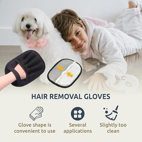 Pet Hair Remover Glove for Dogs & Cats – Reusable Lint & Fur Removal Mitt with Electrostatic Fabric, Non-Slip Five-Finger Design for Couch, Carpet, Furniture, Clothes & Car Interior - Image 2