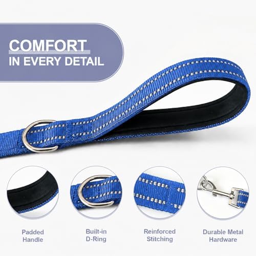 Double Dog Leash Padded Handle 360°Swivel No Tangle Dual Leash for Two Dogs - Image 4