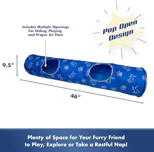 NFL Detroit Lions Cat Tunnel Tube Toy with Plush Football Catnip and Feathers Collapsible Tunnel for Cats to Play, Peek and Hide, Sporty & Fun Cat Tunnel Toy with Team Logo All-Over Design! - Image 6