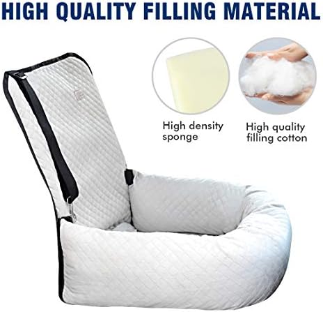 Dog Car Seat Pet Booster Seat Pet Travel Safety Car Seat,The Dog seat Made of Materials is Safe and Comfortable, and can be Disassembled for Easy Cleaning (Off White) - Image 3