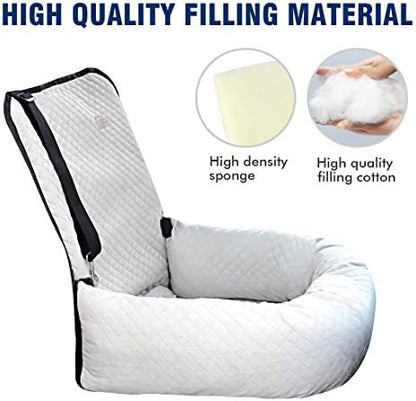 Dog Car Seat Pet Booster Seat Pet Travel Safety Car Seat,The Dog seat Made of Materials is Safe and Comfortable, and can be Disassembled for Easy Cleaning (Off White) - Image 3
