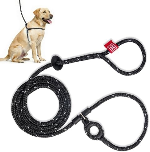 Harness Lead Escape Resistant, Reduces Pull Dog Harness, Medium/Large, Black by HarnessLead