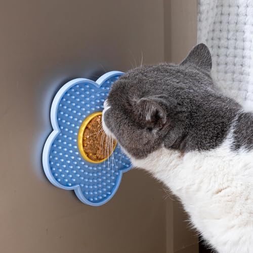 Cats & Dogs Lick Pad Flower Shape Silicone Licking Mat with Suctions Cup Slow Feeders, Purple - Image 3