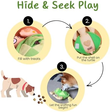 Interactive Dog Toys, Durable Chew Squeaky Tug of War Toys for Large Medium Small Dogs, Snuffle Puppy Toy for Teeth Cleaning, 2 in 1 Puzzle Toy, Birthday Gift -Turtle - Image 6