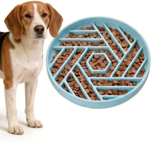 Silicone Slow Feeder Dog Bowl with Suction Base, Anti Choking Pet Bowl by koieam