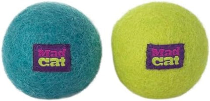 Mad Cat Wacky Wool Balls, Catnip and Silvervine Blend Cat Toys, Pack of 2 - Image 2