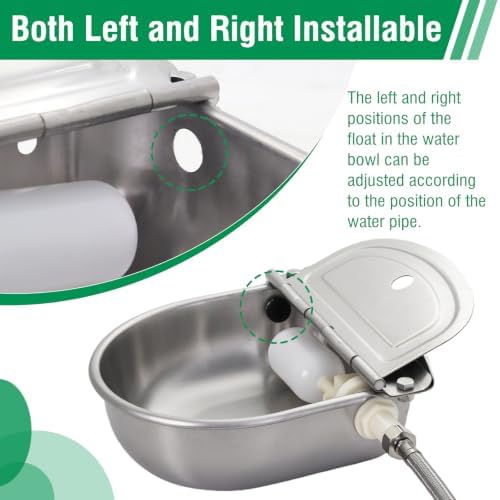 Stainless Steel Automatic Livestock Waterer with Float Valve & Water Hose - Image 4