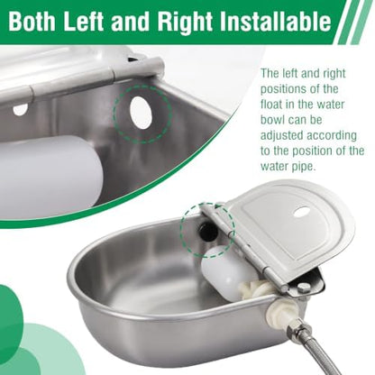 Stainless Steel Automatic Livestock Waterer with Float Valve & Water Hose - Image 4