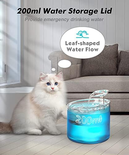 NPET WF100 Cat Foutain, 54oz/1.6L Automatic Pet Water Fountain Dog Water Dispenser with 2 Flow Modes, Bottom Suction LED Light Quiet Pump for for Cats & Small Dogs - Image 4