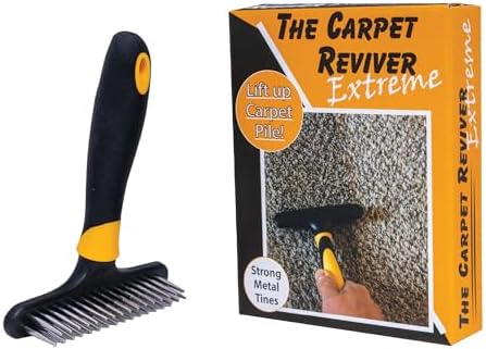 Carpet Reviver Extreme – Dual-Action Brush with Metal Tines – Lifts Carpet Pile & Removes Pet Hair – Restore Rugs, Refresh High-Traffic Areas, Eliminate Embedded Fur – Essential Carpet Grooming Tool by JohnnyWorld
