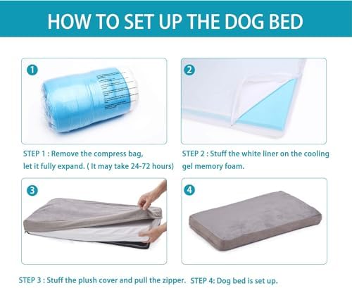 Orthopedic Memory Foam Bed for Large Dogs, Waterproof Cooling Pet Mats for Crate with Removable Washable Cover,Ideal for Arthritic Dogs (Large plus-36"x 27" x 3", Short Plush) - Image 6