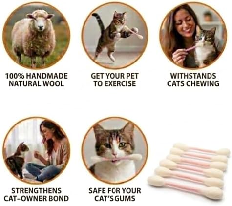 Glaciart One Swabs Cat Toys with Catnip - 6 Pk | Durable for Chew, Cute Cat Toys Interactive Kitty for Boredom, Exercise, & Play | Filled w/Organic Catnip for Anxiety & as Digestive Aid | Gift Idea - Image 4