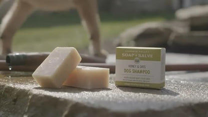 Chagrin Valley Soap & Salve Certified Organic Dog Shampoo and Conditioner – Dog Shampoo Itchy Skin Relief and Puppy Essentials - Natural Handmade Honey & Oats, 3.8 oz Bar Soap