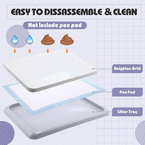 Mifoci Dog Pee Pad Holder Tray with Mesh Potty Training, 19.69 x 14.17 Inch - Image 3