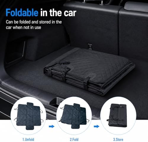 Dog Car Seat Cover for Back Seat, Waterproof Dog Hammock for Car, Non-Slip Dog Covers for Cars Backseat, Universal Pet Car Seat Cover Protector for Cars SUVs Trucks (Black Border) - Image 5