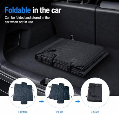 Dog Car Seat Cover for Back Seat, Waterproof Dog Hammock for Car, Non-Slip Dog Covers for Cars Backseat, Universal Pet Car Seat Cover Protector for Cars SUVs Trucks (Black Border) - Image 5