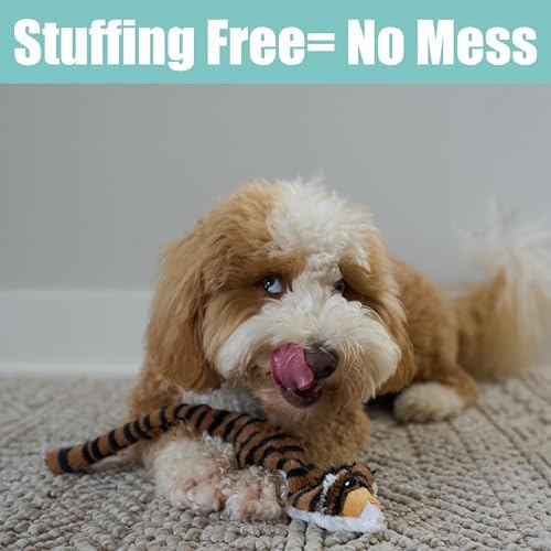 SPOT Skinneeez Jungle Cat 14 Inch Stuffing-Free Plush Squeaky Dog Toy – Soft Interactive Chew Toy for Small and Medium Dogs – Mess-Free Play for Light & Moderate Chewers - Image 5