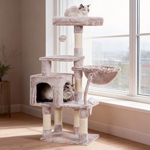 Heybly Cat Tree with Toy, 43.3 inch Cat Tower for Indoor Cats HCT004SMU by HEYBLY