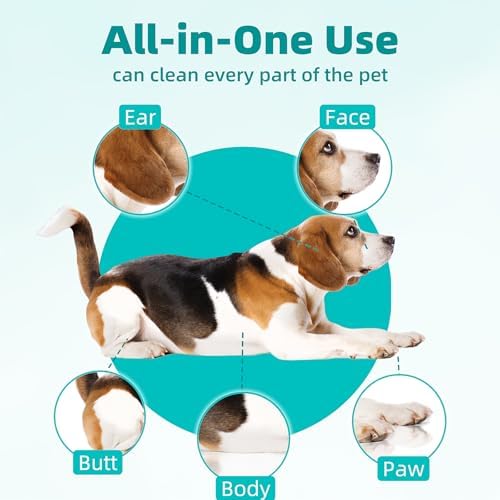 MEDUWEDU [10 Count] No-Rinse Pet Glove Wipes – 5-Finger Design, Coconut Oil & Aloe, Hypoallergenic Grooming Mitts for Dogs & Cats - Image 5