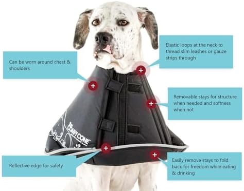 All Four Paws Comfy Cone Pet Cone for Dogs, Cats, Small-Long, Tan - Comfortable Soft Dog Cone Collar Alternative for After Surgery, Wound Care, Spay, Neuter - Dog and Cat Recovery Elizabethan-Collar - Image 3