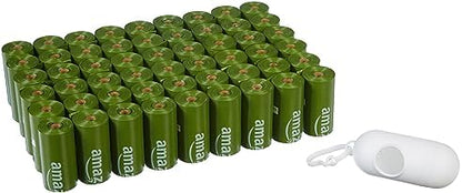 Amazon Basics Premium Leak Proof Dog Poop Bags with Dispenser and Leash Clip, Unscented, 13" x 9", 810 Count (54 Rolls of 15) by AmazonBasics