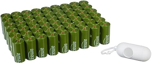 Amazon Basics Premium Leak Proof Dog Poop Bags with Dispenser and Leash Clip, Unscented, 13" x 9", 810 Count (54 Rolls of 15) by AmazonBasics