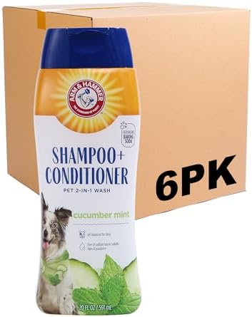 Arm & Hammer 2-in-1 Dog Shampoo and Conditioner, Cucumber Mint, 20 Oz, 6-Pk by ArmHammer
