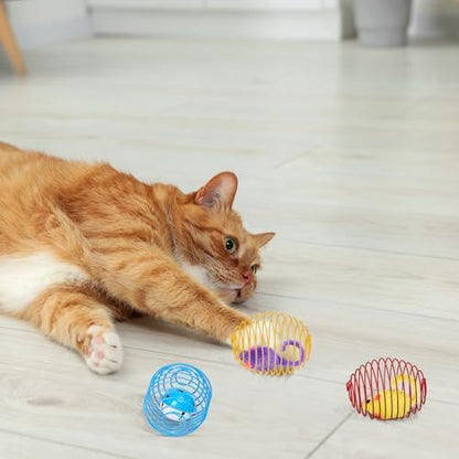Jecery 5 Pcs Cat Toys Spring,Mouse and Bell,Multicolor - Image 7