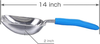The Latest Update Metal Cat Litter Scoop POLISHING Blue Handle,Aluminum Alloy with TABS/Round Teeth Pet Kitty Litter Scooper