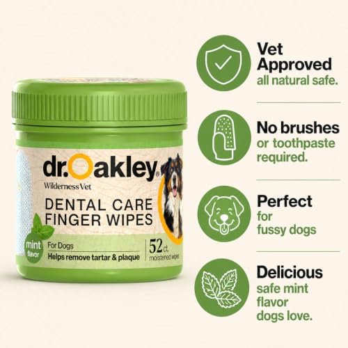 Dr. Oakley Dog Dental Wipes Finger Dental Care - Mint Flavor - Image 3