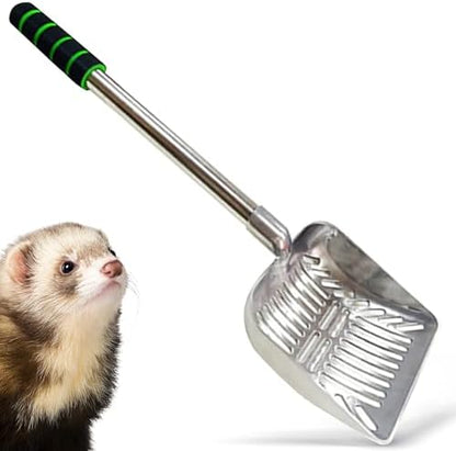 SunGrow Cat Litter Scoop, Stainless Steel Long Handle Chicken Coop Poop Scooper, Comfortable 9” Handle, 5” Wide Mouth, Narrow Slits and High Sides Metal Sifter, for Litter Boxes or Gardening - Image 6
