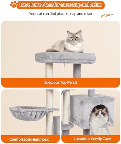 Cute Cat Tree Kitten Cat Tower Condo Furniture Scratching Posts Hammock G - Image 5