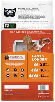 World's Best Cat Litter Low Tracking & Dust Control, Unscented, 15 lb Bag - Image 2