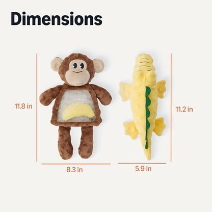 Amazon Basics Monkey and Alligator Interactive Dog Squeak Plush Toys for Puppies, Small and Medium Dogs, 2-Pack - Image 5