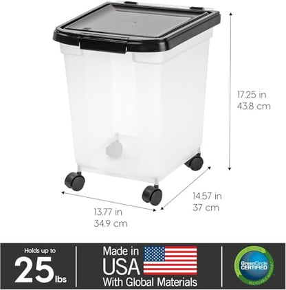 IRIS USA Dog Food Storage Container, Up to 25 lbs, Black, Made in USA - Image 3