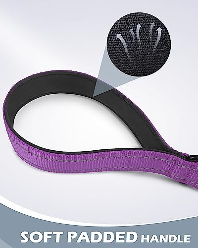 Joytale Short Dog Leash for Close Control & Training, 24", Purple - Image 3