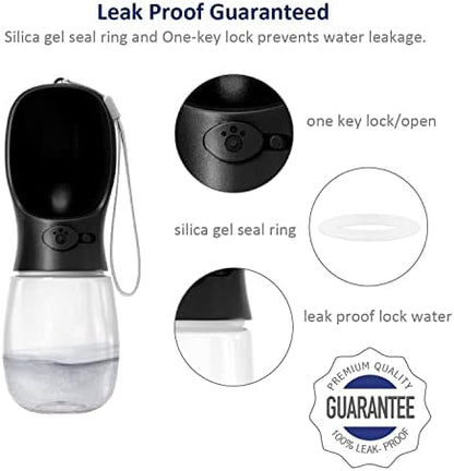 WePet Portable Dog Water Bottle, 12 OZ, Leak Proof Puppy Water Dispenser with Drinking Feeder for Pets Outdoor Walking, Hiking, Travel, Food Grade Plastic - Image 4