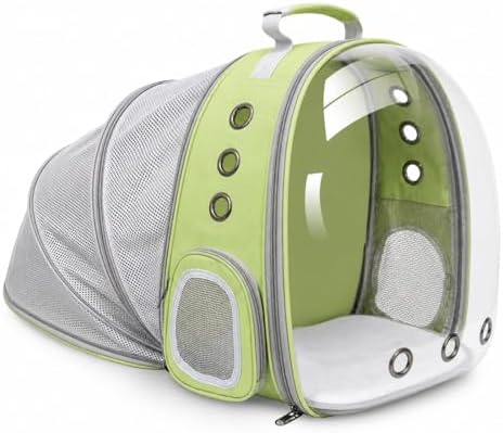 Expandable Cat Carrier Backpack with Bubble Window and Mesh, Light Green by TOYSINTHEBOX