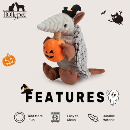 Hollypet Armadillo Squeaky Puppy Dog Toys for Small Medium Dogs, Halloween - Image 6